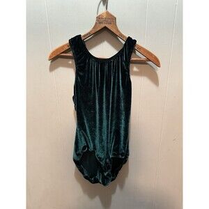K-Bee Gymnastics Dance Leotard Metallic Green Adult Size XL Ballerina Ballet
